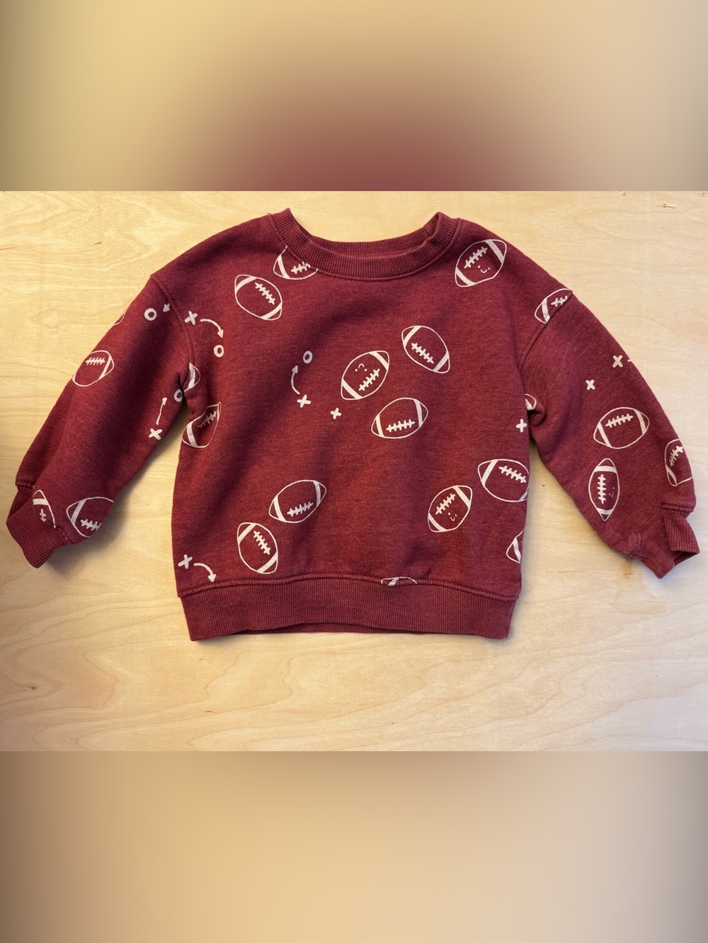 Cat & Jack Toddler Football Print Sweatshirt - Brick Red